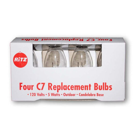 C7 Clear Bulbs - 4 Pack