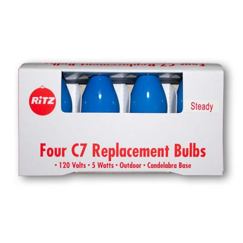 C7 Blue Bulbs - 4 Pack