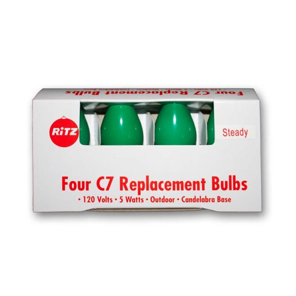 C7 Green Bulbs - 4 Pack