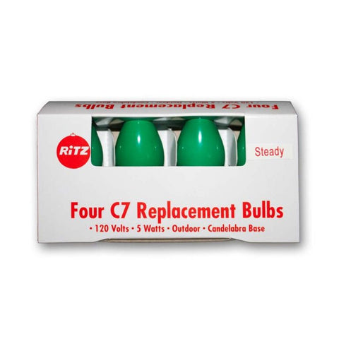 C7 Green Bulbs - 4 Pack