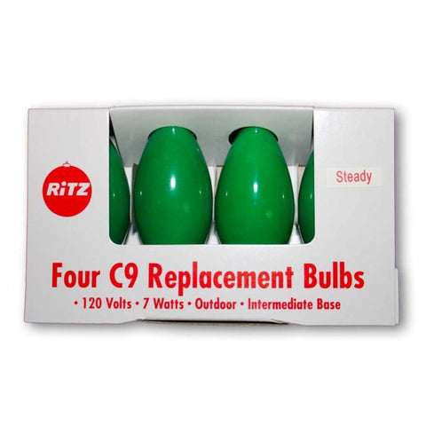 C9 Ceramic Green Bulbs - 4 Pack