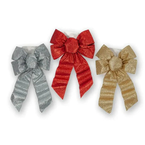 10" x 16" Glittered Bows - 3 Assorted