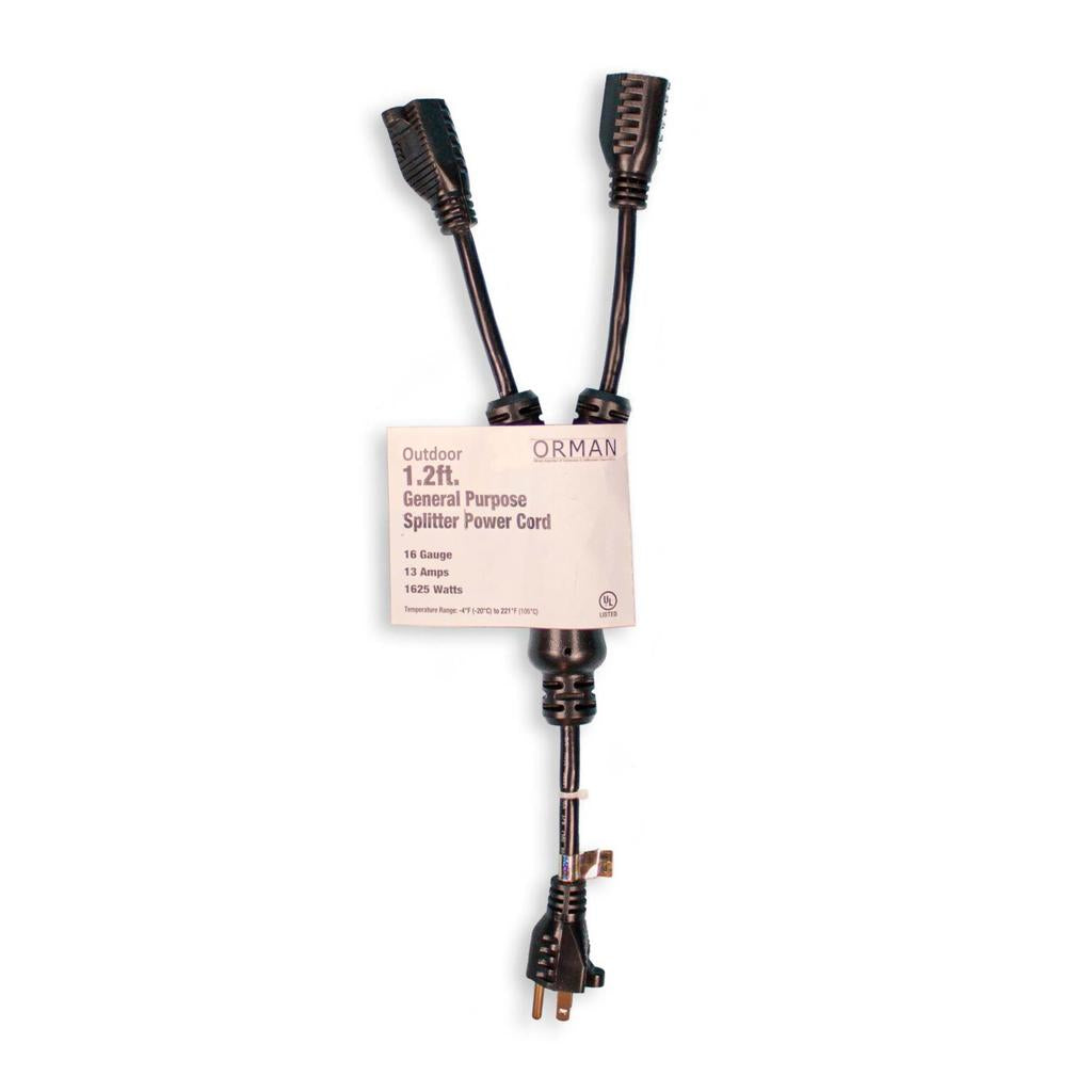 1.2′ 2 Way Splitter Cord