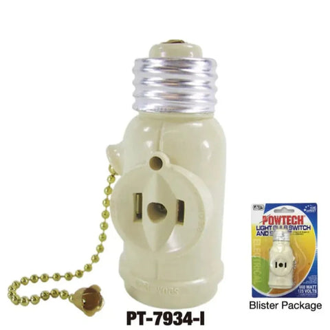 Light Bulb Socket & Dual Receptacle