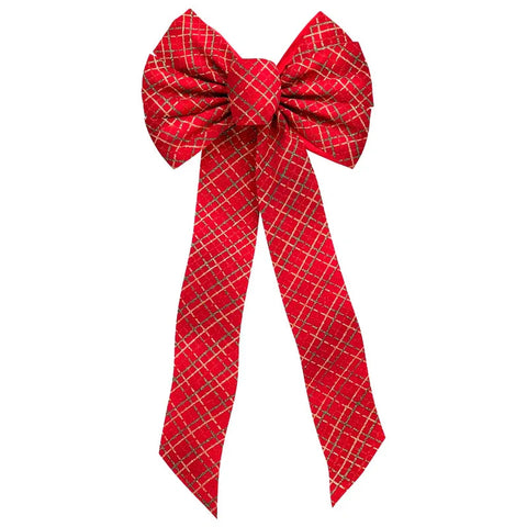10"x22" 7 Loop Plaid Bow