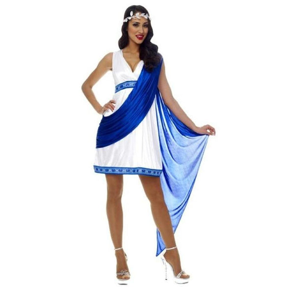 blue and white greek dress Greek Goddess Women's Costume – State Fair Seasons