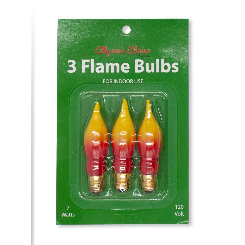 Red/Yellow Flame Bulbs - 3 Pack