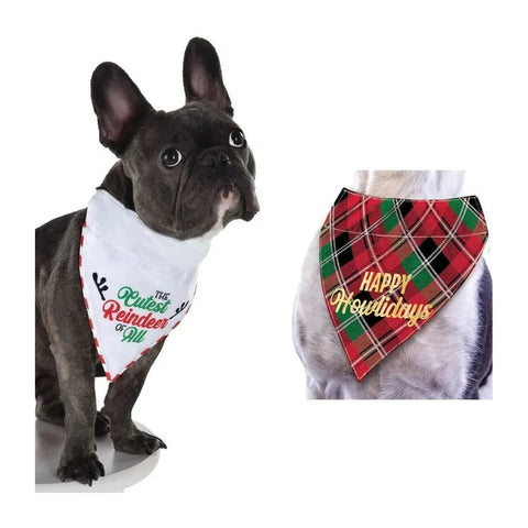 Reversible Reindeer Pet Bandana
