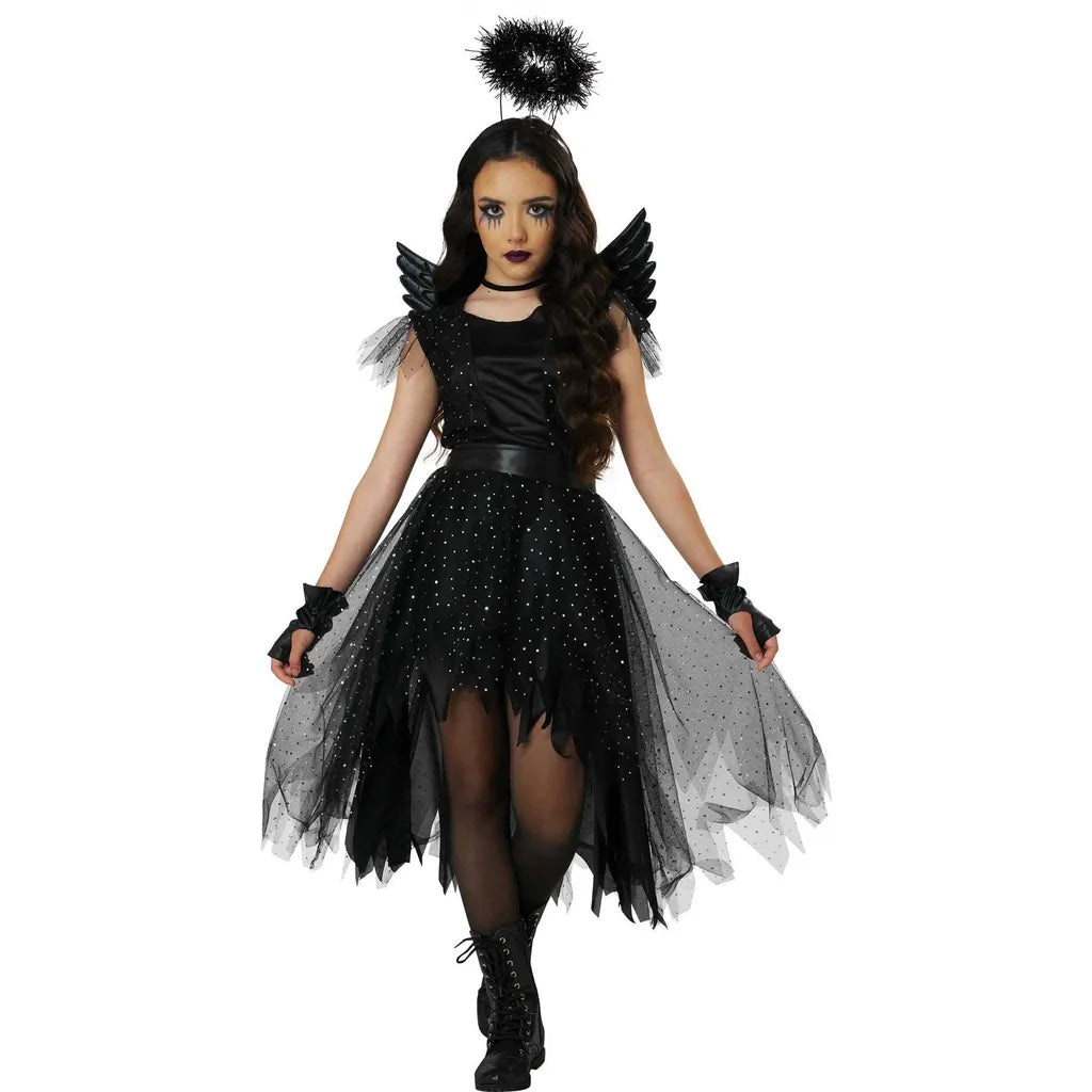 Dark And Dazzling Angel Girl's Costume