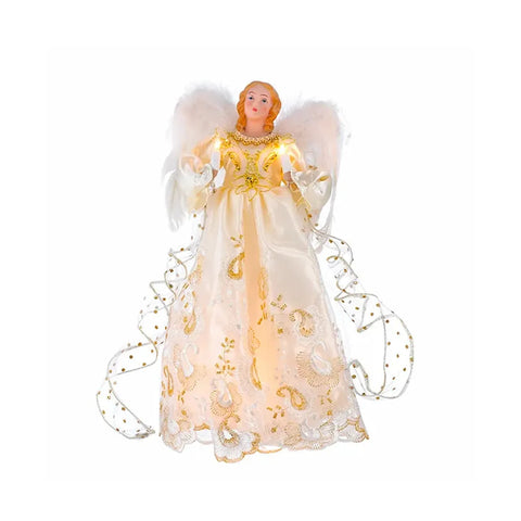 14" 10-Light Gold Angel Treetop