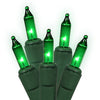 100 Mini Light Set, Green Wire