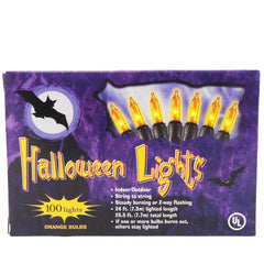 Halloween Light Set - 100 Orange Bulb Light Set