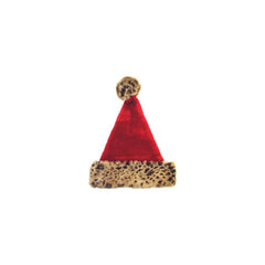 Santa Hat w/ Leopard Print