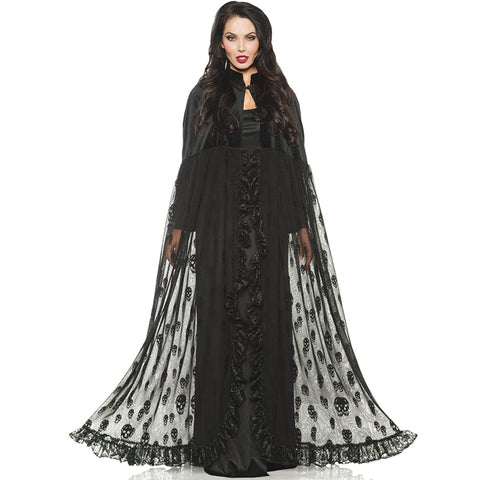 Velvet & Skull Mesh Cape