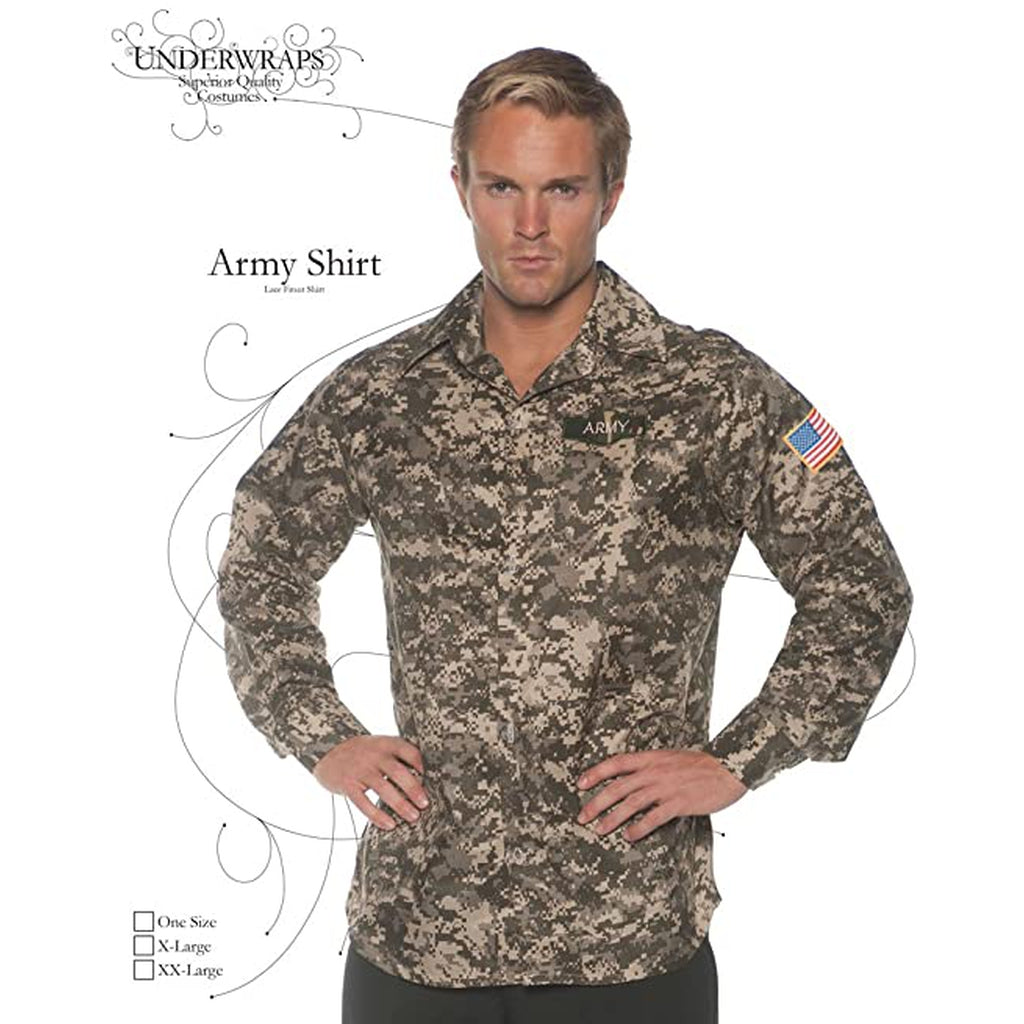 Army Shirt Men's Plus Costume