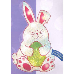 Lighted Shimmering Bunny Window Frame