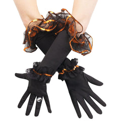 Ruffle Sequin Gloves