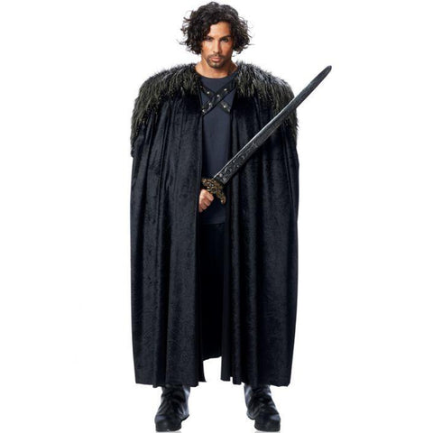 Medieval Black Cape Men's Costume