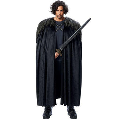 Medieval Black Cape Men's Costume