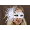 White Cut Out Eye Mask with Side Mesh Bow