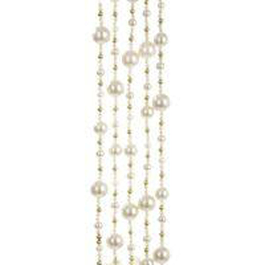 6' Ivory & Gold Bead Garland