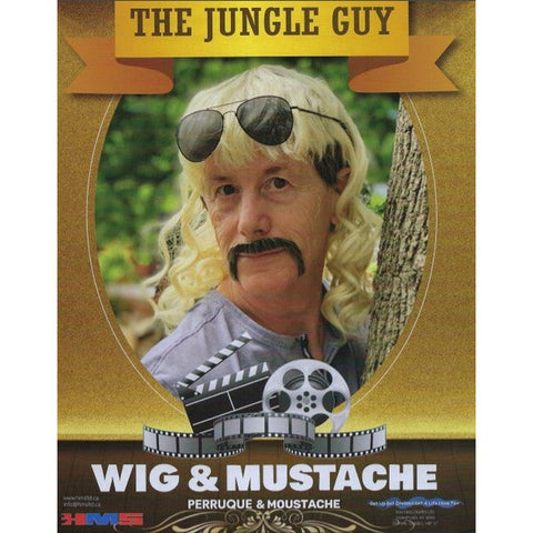 Jungle Guy Wig & Mustache Set