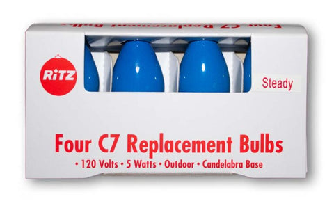 C7 Blue Bulbs - 4 Pack