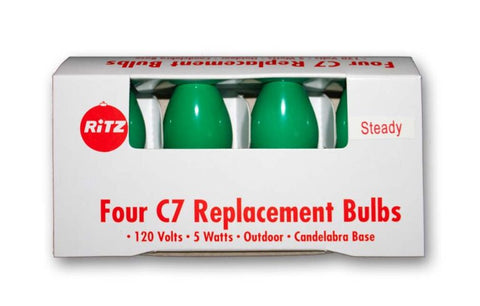 C7 Green Bulbs - 4 Pack