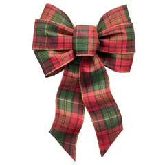 8.5"x 14" Red & Green Plaid Bow