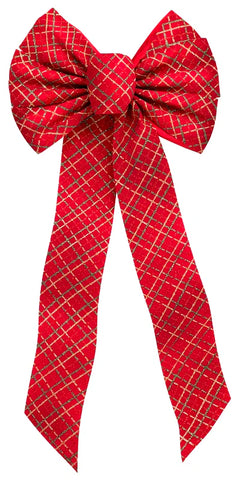 10"x22" 7 Loop Plaid Bow