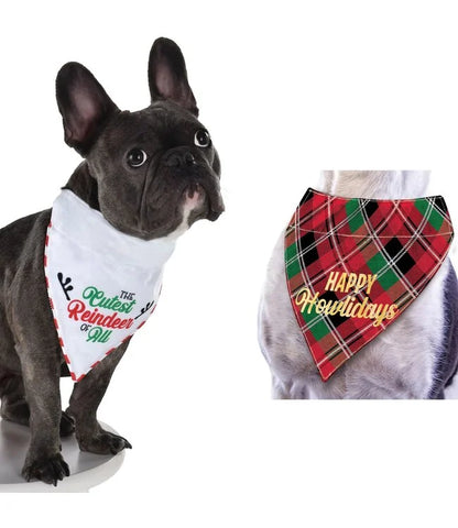 Reversible Reindeer Pet Bandana