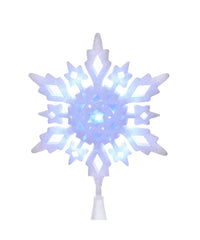 10" Cool White LED Glitter Snowflake Treetop