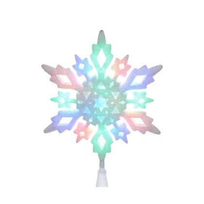 10" Multicolor LED Glitter Snowflake Treetop