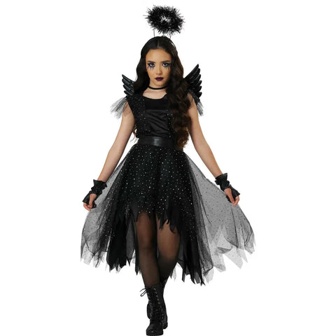 Dark And Dazzling Angel Girl's Costume