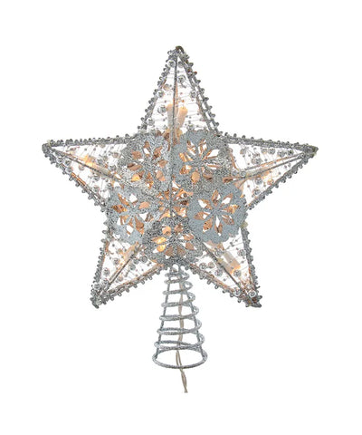 10" 20-Light Silver Star Treetop