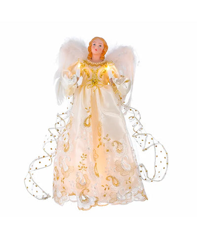 14" 10-Light Gold Angel Treetop