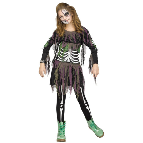 3D Skeleton Teen Girl's Costume