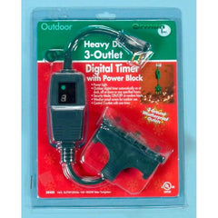 3 Outlet Digital Timer w/ Power Block