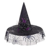 Black Lace Spider Web Witch Hat