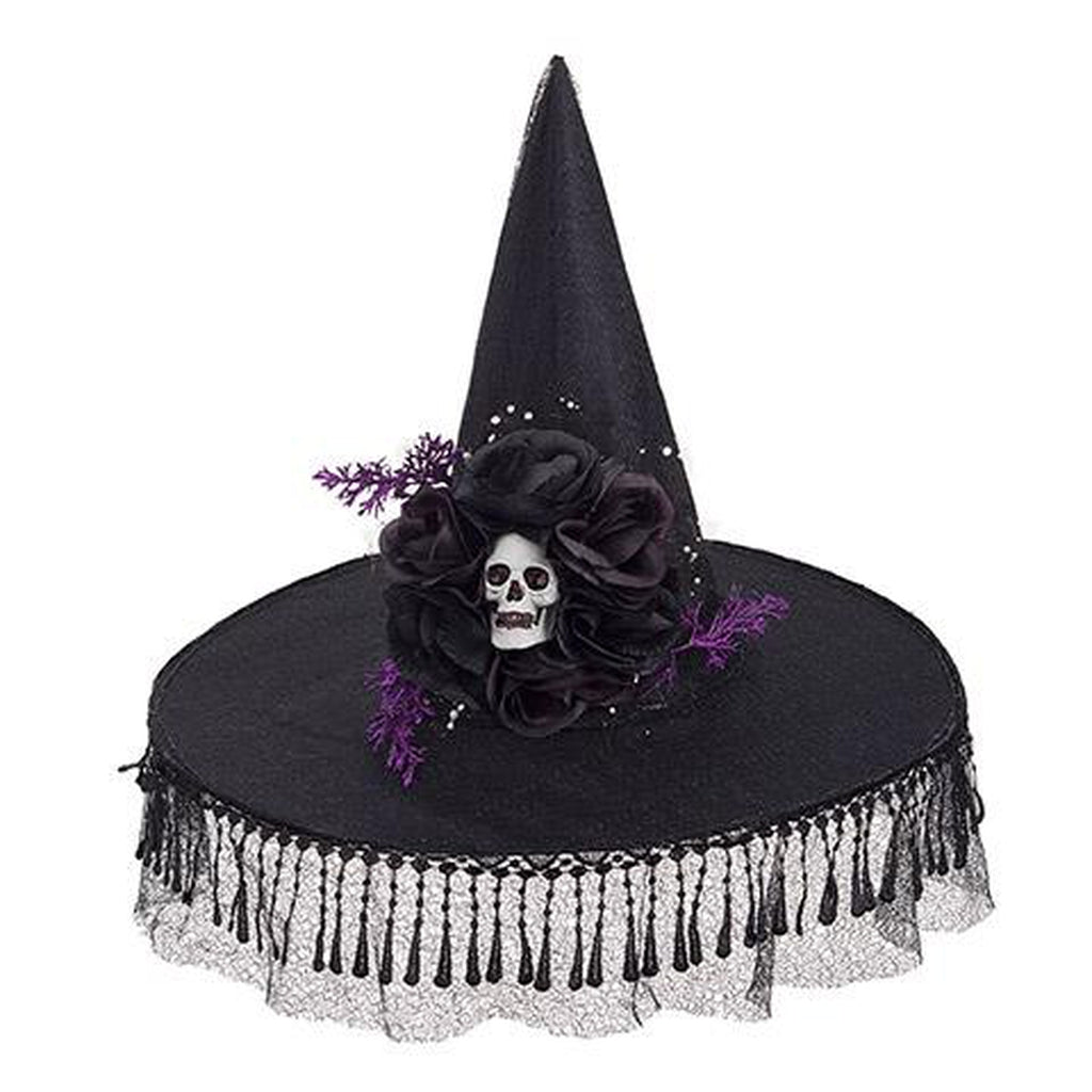 Black Witch Hat with Skull