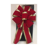 17" x 8" Red Velvet Deluxe Wired Bow