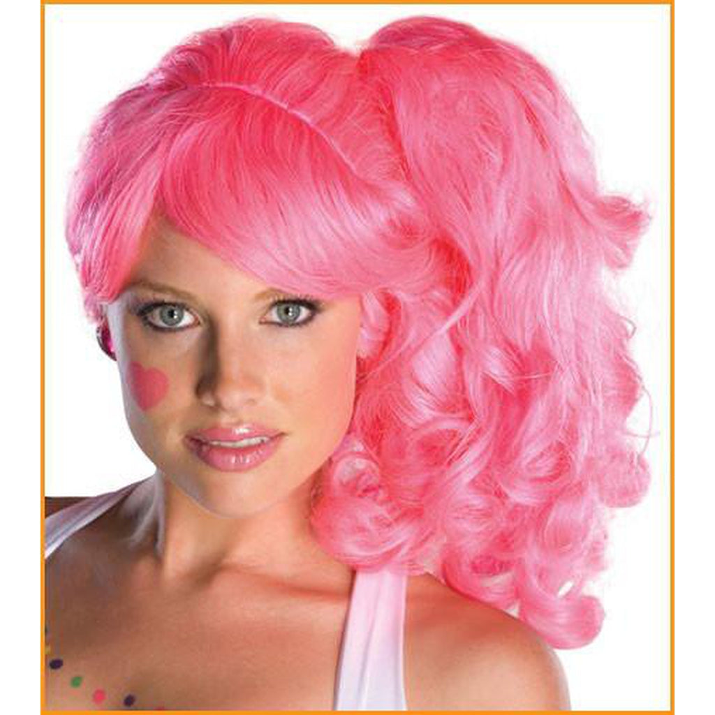 Pink w/Side Ponytail Wig