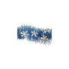 12' Blue Tinsel Garland w/ Silver Holographic Snowflakes