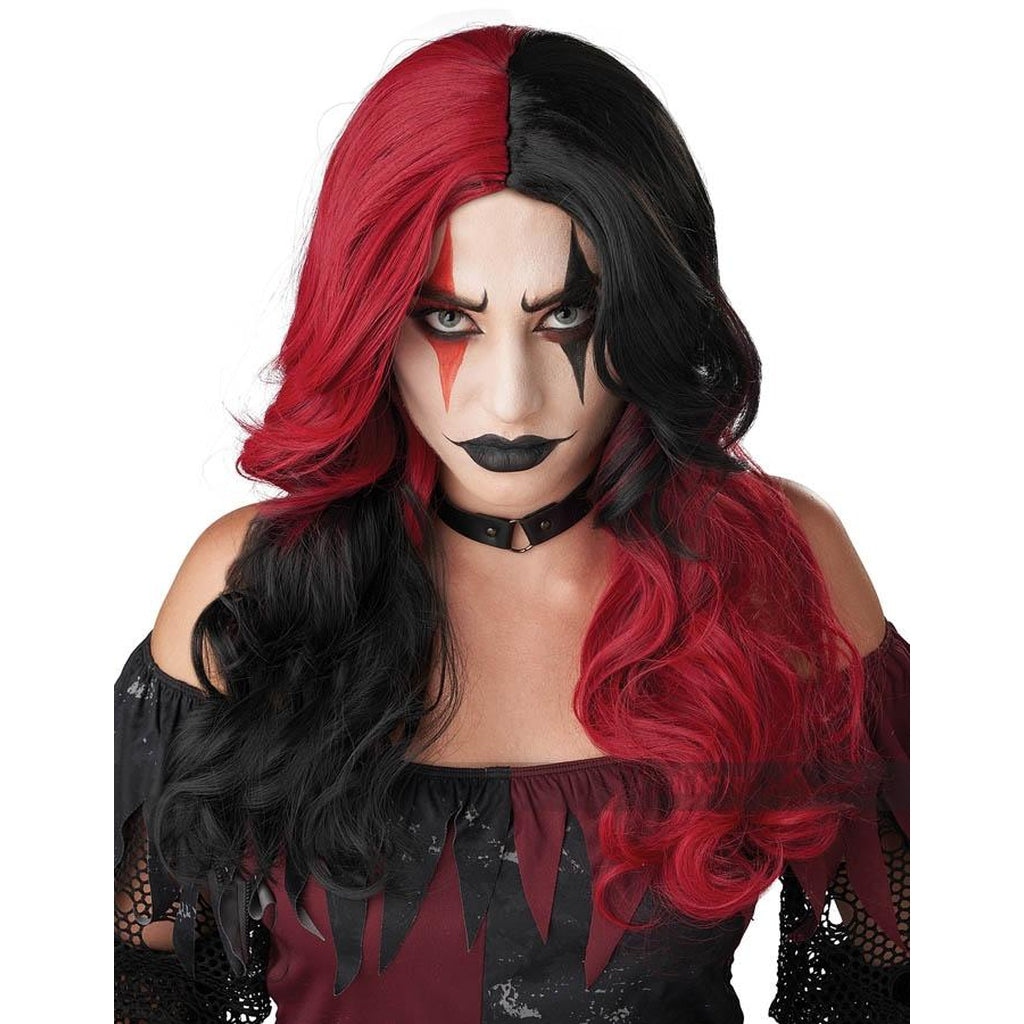 Red/Black Jester Wig