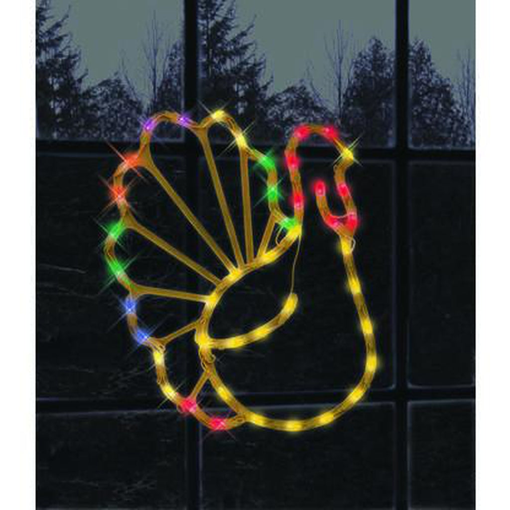 Lighted Turkey Window Decoration