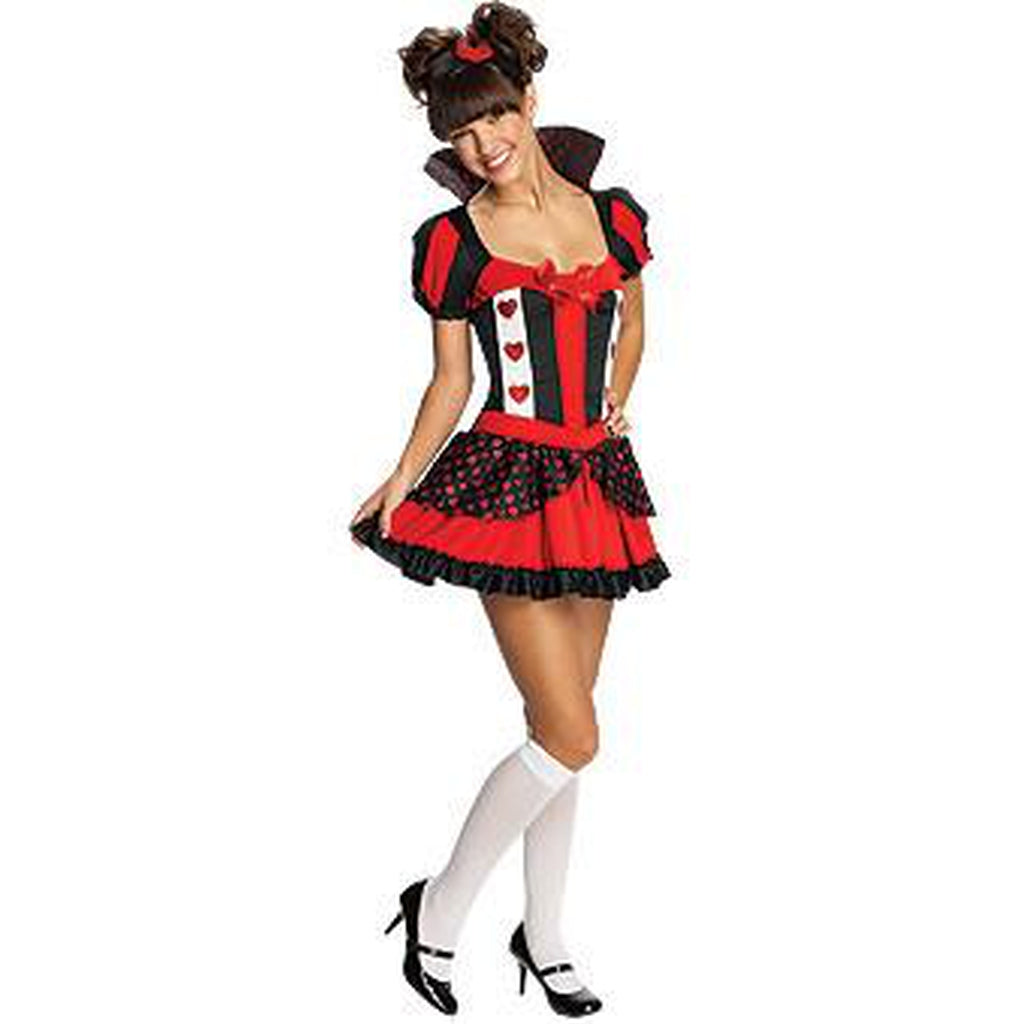 Queen Of Hearts Alice Wonderland Dress Halloween Teen Costume Junior Medium