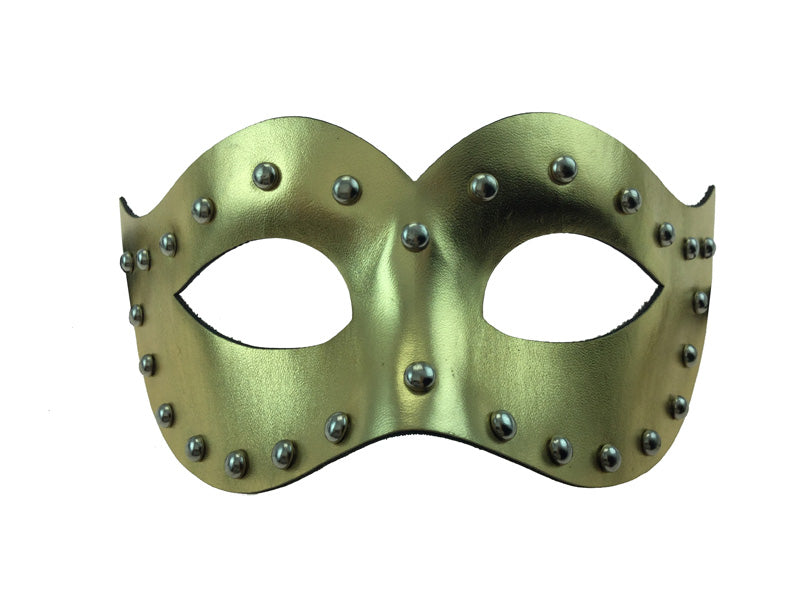 Shiny Gold Leather 1/2 Mask