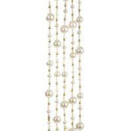 6' Ivory & Gold Bead Garland