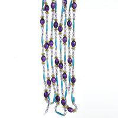 9' Purple & Turquoise Bead Garland